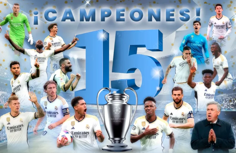 Real Madrid conquista su 15ª Champions League con victoria en el Santiago Bernabéu