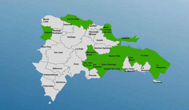 COE aumenta a 13 las provincias en alerta verde | Atención : La Altagracia, El Seibo y Hato Mayor