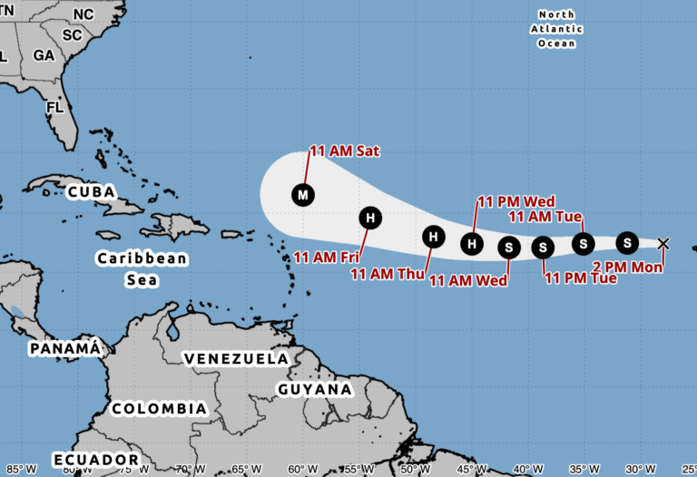 Tormenta Erin acelera sobre el Atlántico y podría convertirse en huracán en los próximos días