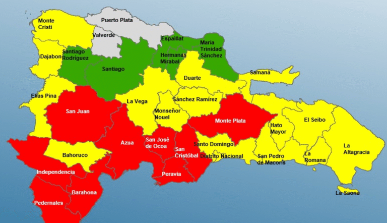 Actualizan las alertas por Melissa: 9 en roja, 3 en amarilla y 18 en verde