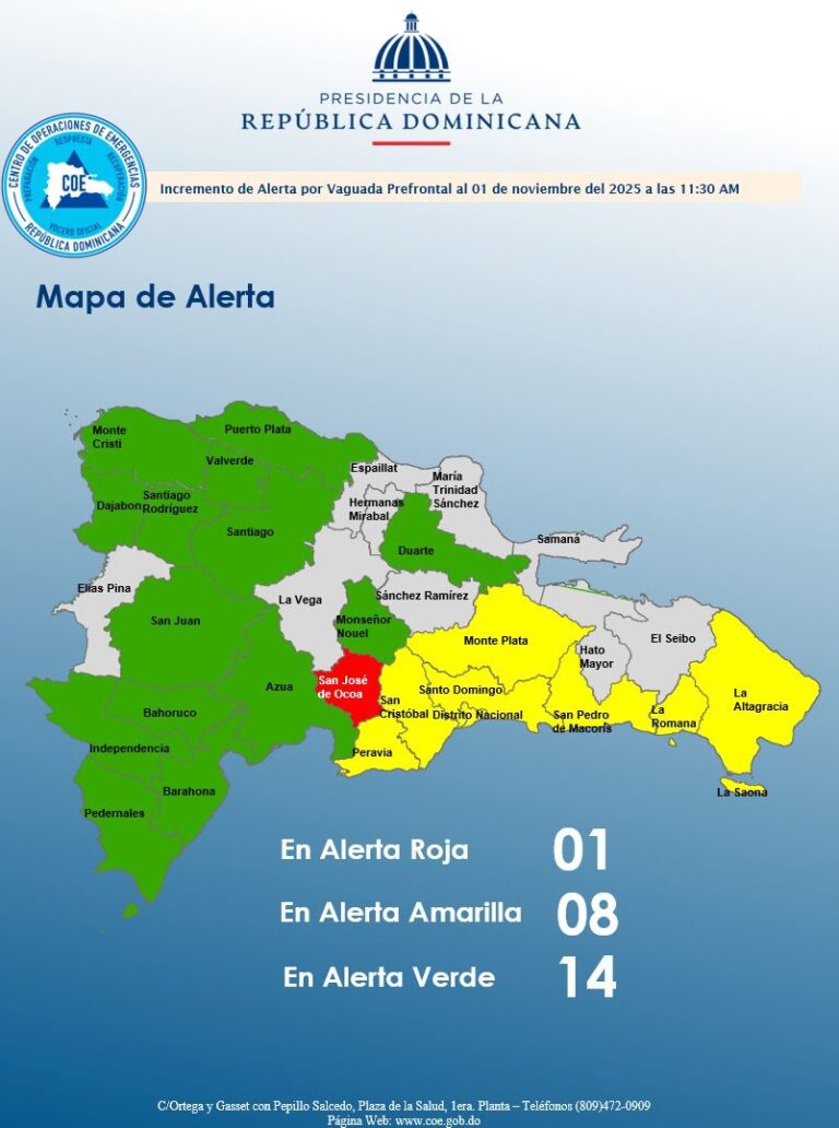 Activa onda tropical afectará con lluvias abundante este domingo gran parte del país | 23 provincias en alerta