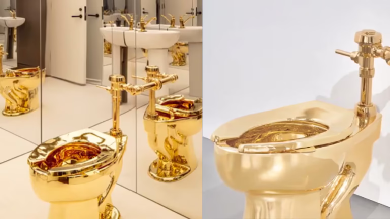¡El inodoro de oro de Maurizio Cattelan se vende por US$12.1 millones y sacude el mundo del arte!