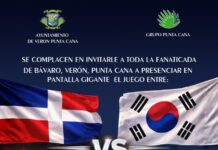 Grupo Puntacana y Ayuntamiento de Verón-Punta Cana invitan a disfrutar en pantalla gigante el juego RD vs Corea