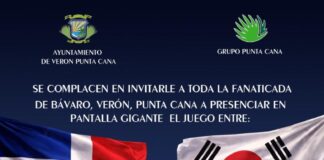 Grupo Puntacana y Ayuntamiento de Verón-Punta Cana invitan a disfrutar en pantalla gigante el juego RD vs Corea