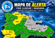 COE eleva a 17 las provincias en alerta amarilla y mantiene siete en verde por fuertes lluvias